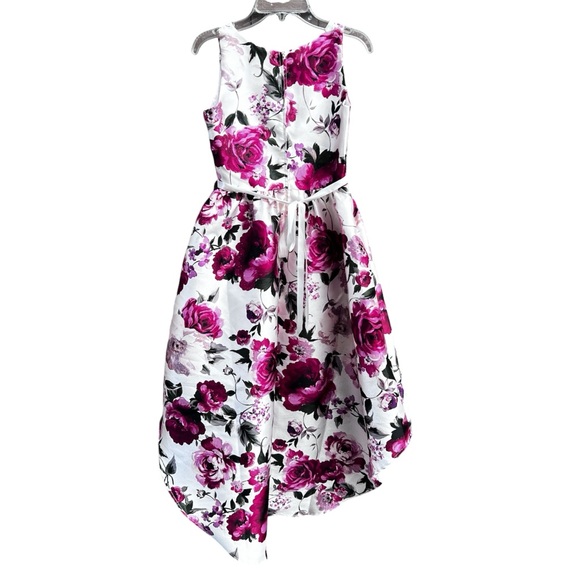 Rare Editions Girls Ivory Floral High-low hem Dress. - Picture 5 of 10